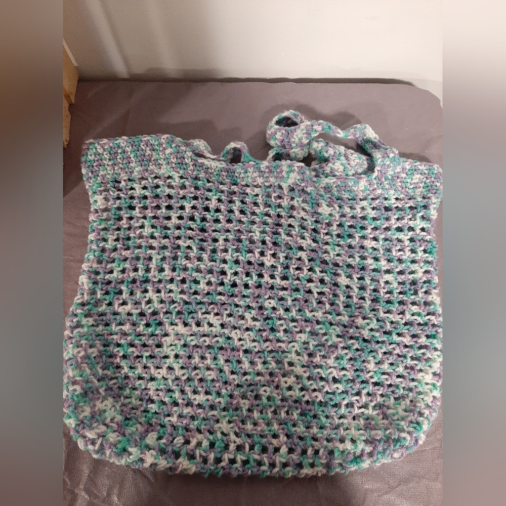 Large purple and blue tote